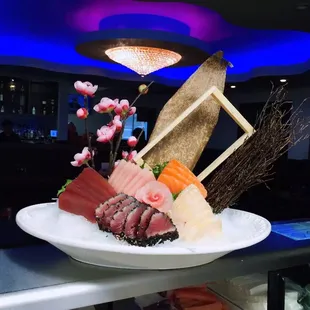 interior, sushi and sashimi