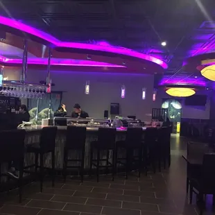 interior, sushi and sashimi