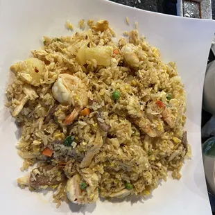 Pineapple Fried Rice with combo meat plate