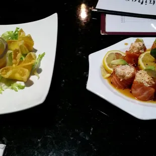 Butterfly kiss...an absolute have to have evrrytime I come..and on the left are the crab Rangoons