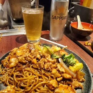 Chicken and shrimp hibachi with the Sapporo