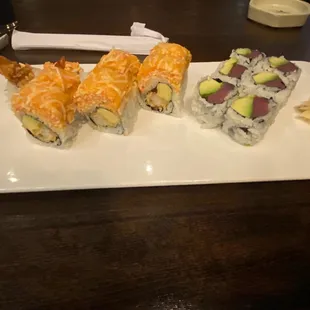 Ichiban roll and tuna avocado roll