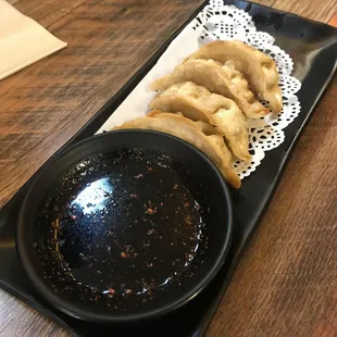Pot sticker appetizer. It actually comes with more, but we started eating before I remembered to take a picture.