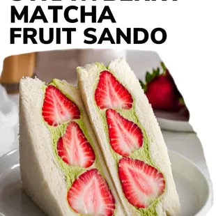 Strawberry Matcha Fruit Sando