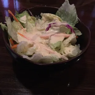 Salad with ginger dressing