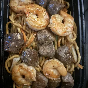 Steak and Shrimp Yakisoba