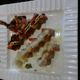 Tora and Sunshine rolls.  Tora was the night&apos;s special.