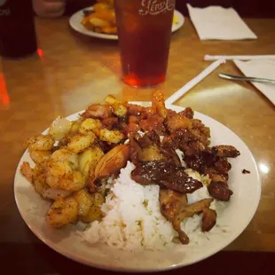 Black pepper chicken black pepper shrimp and hibachi chicken