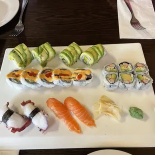 sashimi, sushi, sushi and sashimi, food