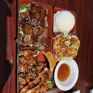 Chicken &amp; Beef Teriyaki Bento Box