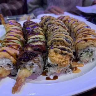 Loca Shrimp, Dragon,Moonshine,and Mama Mia.