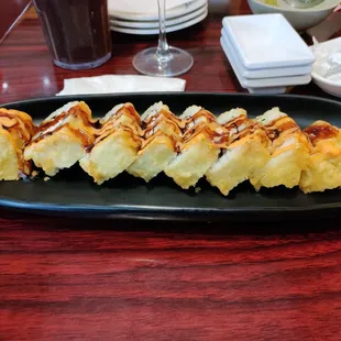 Las Vegas rolls aka cooked California rolls. Yum.