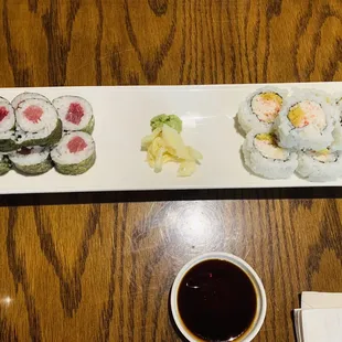 Tuna Roll and Crunchy Roll