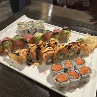 Alaska Roll, Crazy Tuna, Signature, and Spicy Tuna