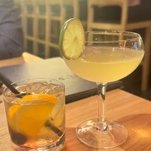 Old fashioned and Pear margarita