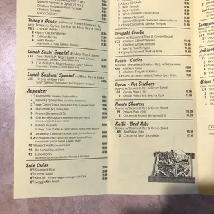 menu