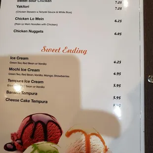 menu