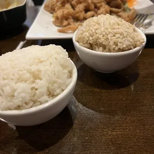 Portions of rice