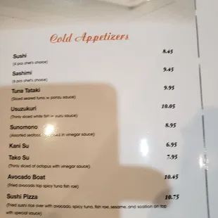 menu