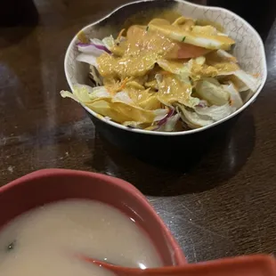 Miso Soup &amp; the side salad.