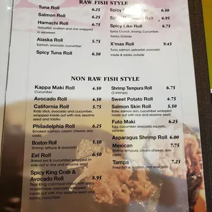 menu