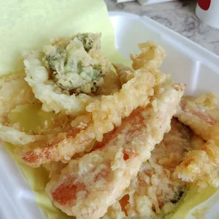 Vegetable and shrimp tempura