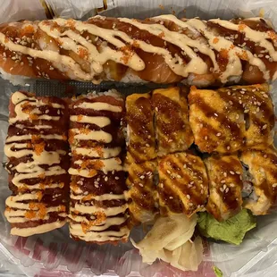 Top: 122. SF Roll  Bottom L to R: 113. Giants Roll and 120. Lion King Roll
