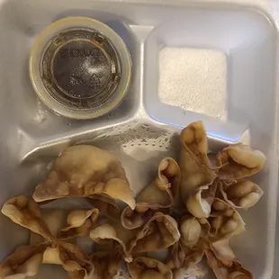 a close up of a tray of food