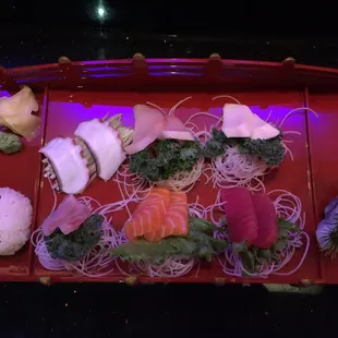 sashimi, sushi, sushi and sashimi, food