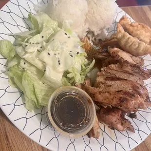 Ichiban Combo with chicken teriyaki and gyoza