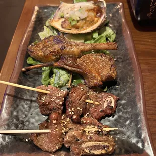 Lamb Chop (2pc) and Kalbi