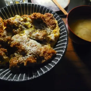 Chicken katsu don (comes with miso soup) - $22