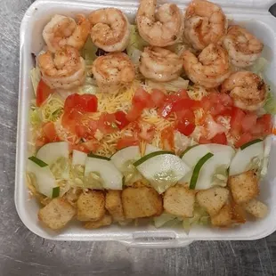 House salad w/ Shrimp