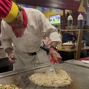 a chef preparing food