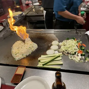 fried rice and veggies