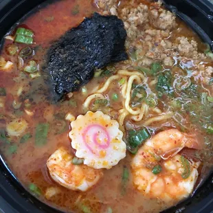 Red curry ramen without bean sprouts