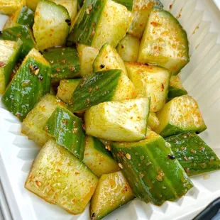 Salted Cucumber - with togarashi and sesame oil