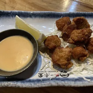 Chicken karage - bigger pieces, burnt looking compared to Roseville.