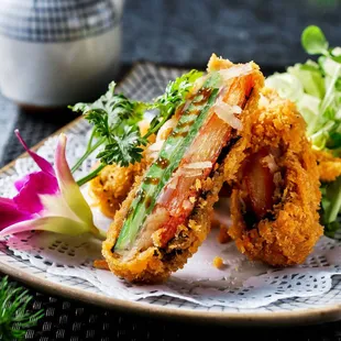 a close up of a plate of food