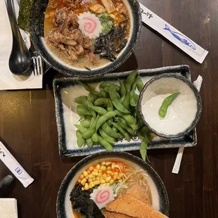 Crispy Chicken Ramen and Teriyaki Ton Ramen