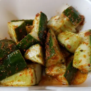 Salted cucumber ($5). Tasty with Japanese spices.