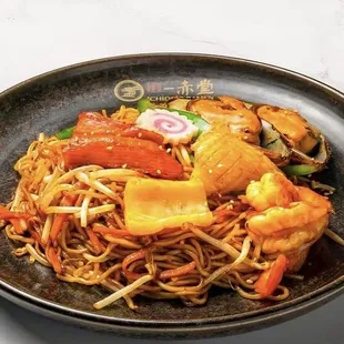 Seafood stir fried ramen