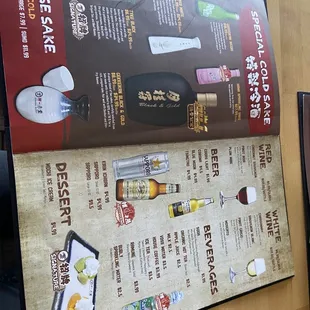 Drinks menu
