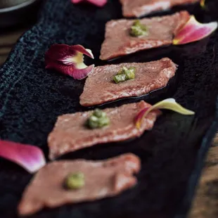 a close up of a plate of food