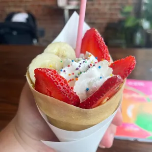 Strawberry Banana Cream Crepe