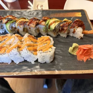 Dragon roll &amp; spicy tuna roll
