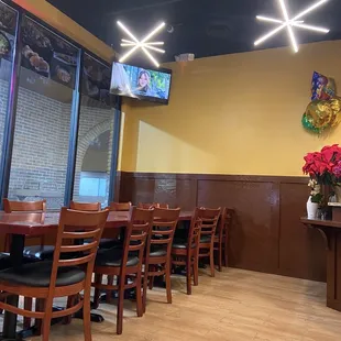 the dining area of a restaurant