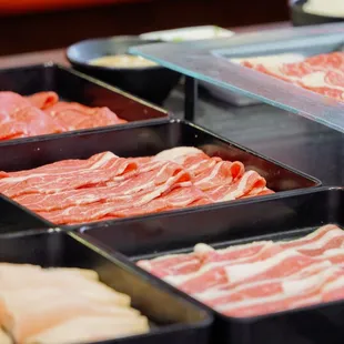 a variety of meats