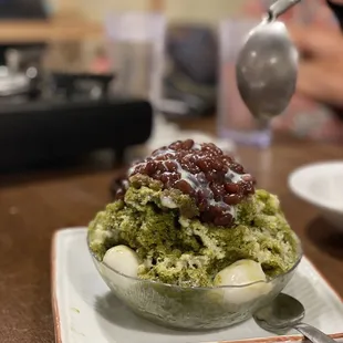 Uji Kintoki (green tea) Shave ice.