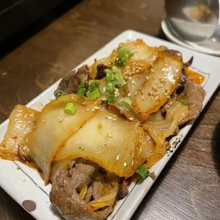 Fried beef kimchee